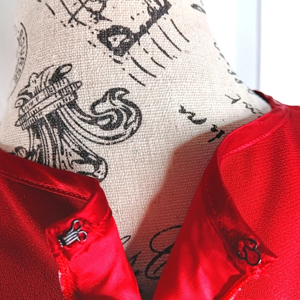 Petite Sophisticate Red Formal Midi Dress Size 8 With Bolero Jacket Wedding - Picture 15 of 16